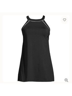 Lands End Size 16 D Lycra Mastectomy Chlorine Resistant High Neck Swim Dress